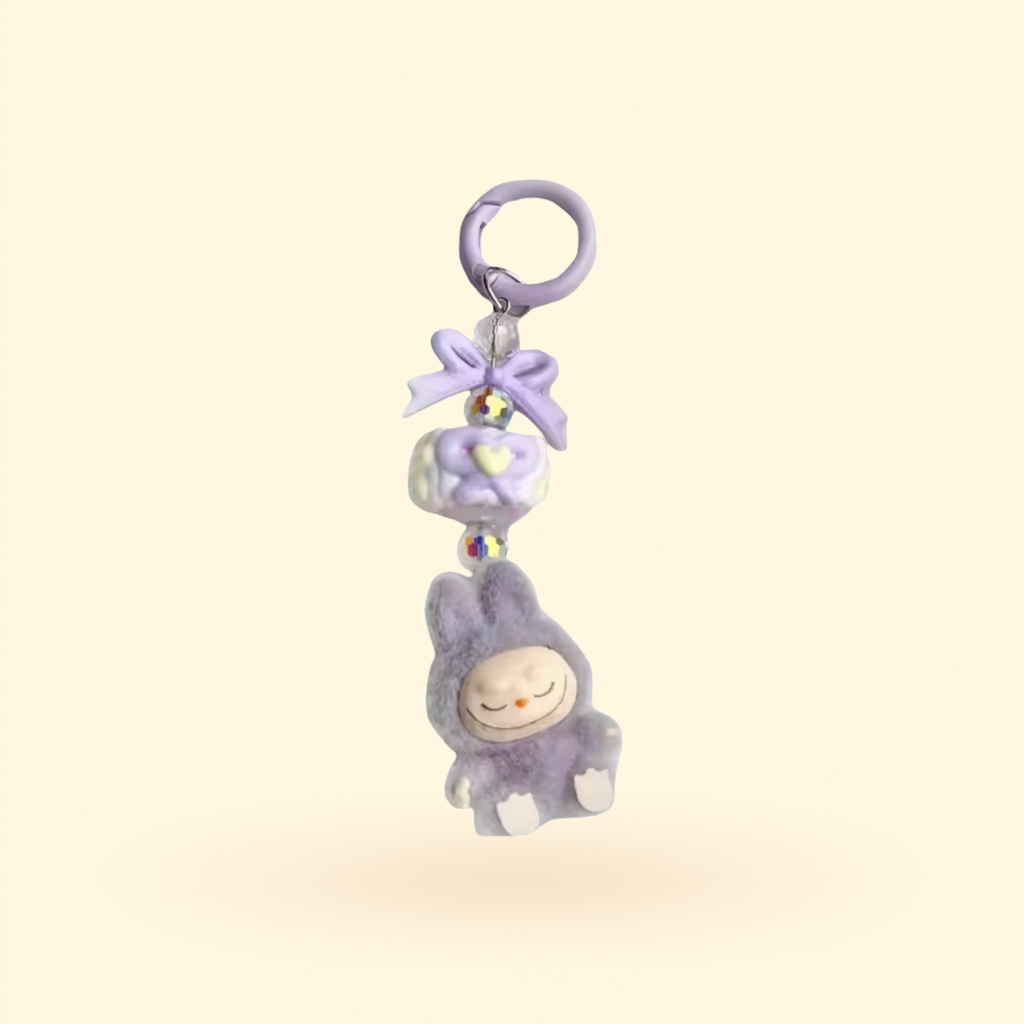 Mini portachiavi Labubu – Edizione viola