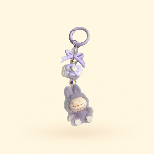 Mini portachiavi Labubu – Edizione viola